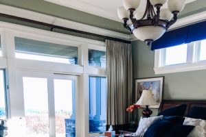 clean master bedroom with lovely patio