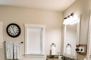 master bathroom with double sinks